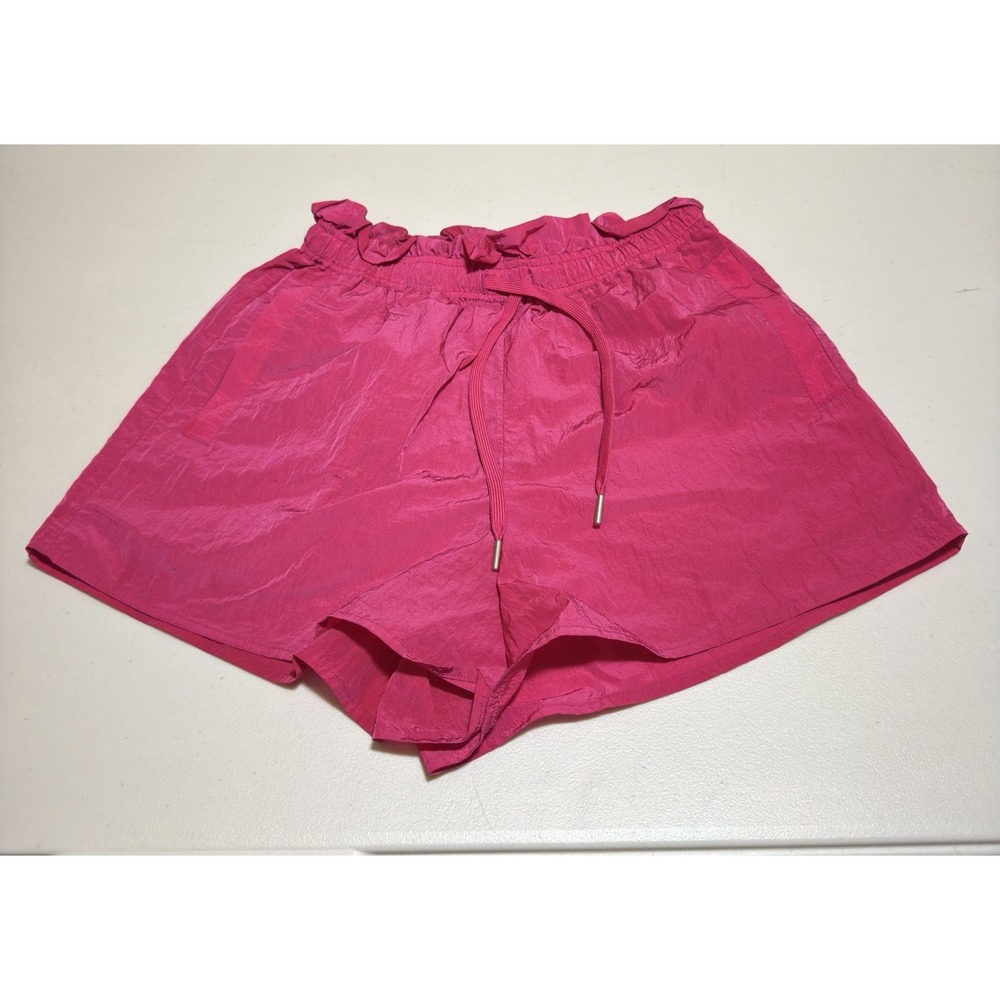 Anthropologie Varley Women's Pink Nylon Shorts XS Drawstring Elastic Waist